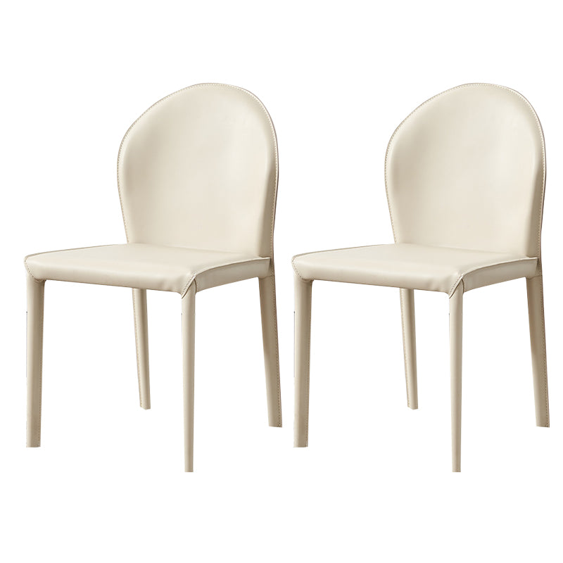 Contemporary Leather Dining Chair Armless Upholstered Dining Chairs