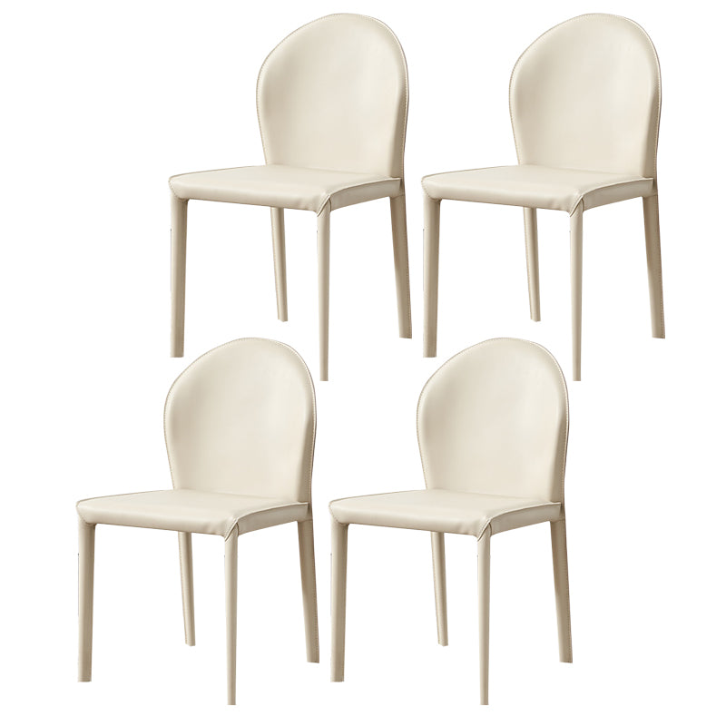 Contemporary Leather Dining Chair Armless Upholstered Dining Chairs