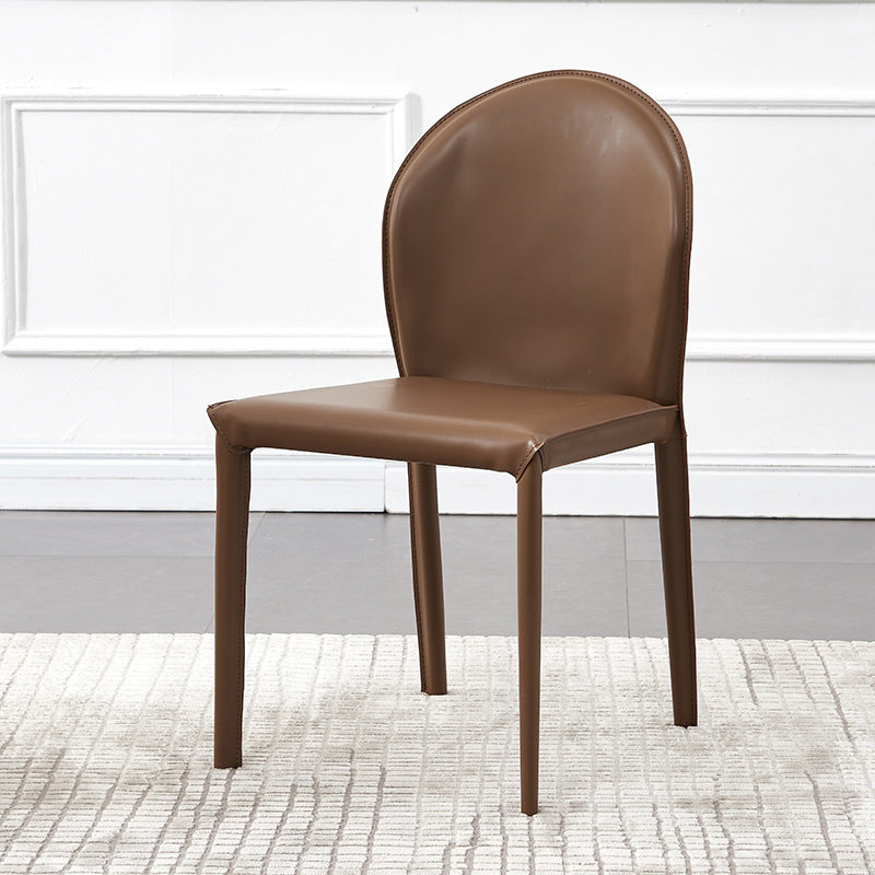 Contemporary Leather Dining Chair Armless Upholstered Dining Chairs