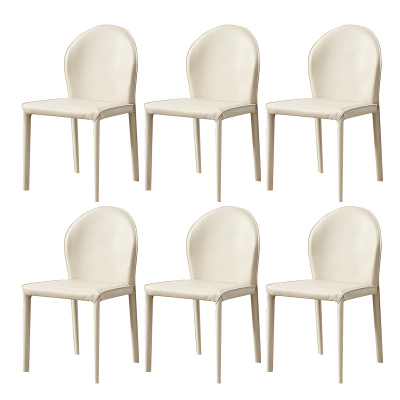 Contemporary Leather Dining Chair Armless Upholstered Dining Chairs