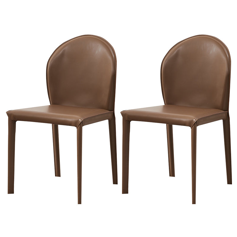 Contemporary Leather Dining Chair Armless Upholstered Dining Chairs