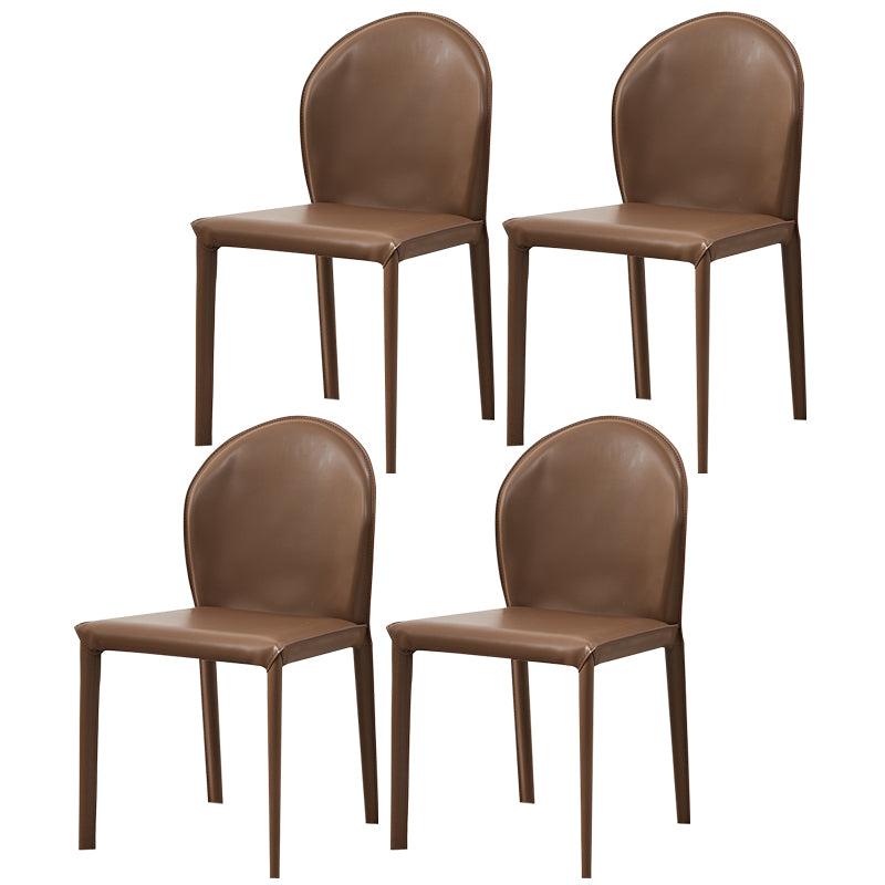 Contemporary Leather Dining Chair Armless Upholstered Dining Chairs