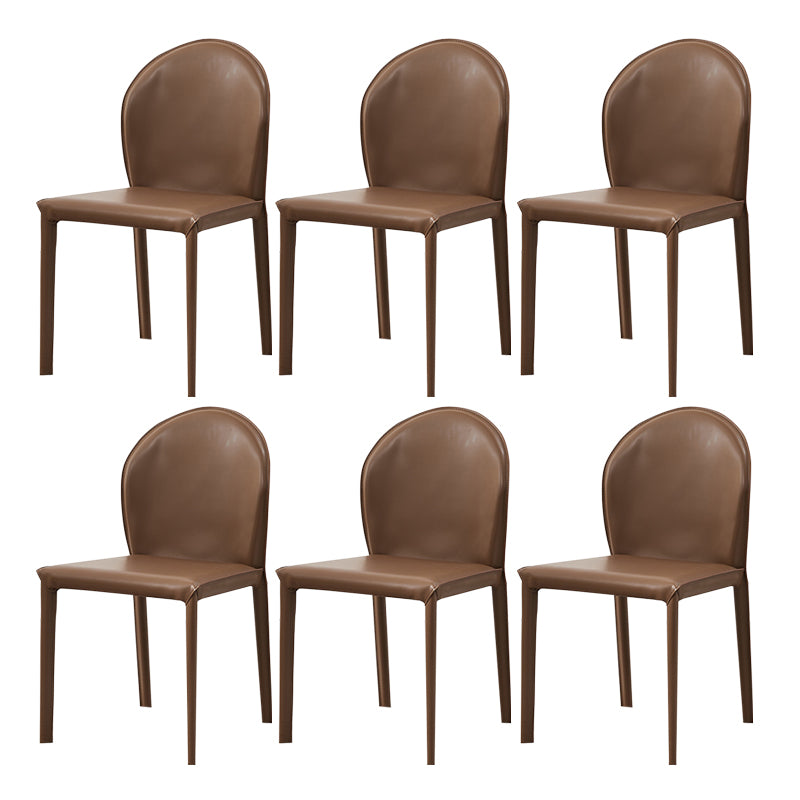 Contemporary Leather Dining Chair Armless Upholstered Dining Chairs