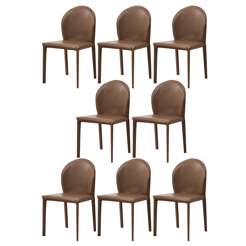 Contemporary Leather Dining Chair Armless Upholstered Dining Chairs