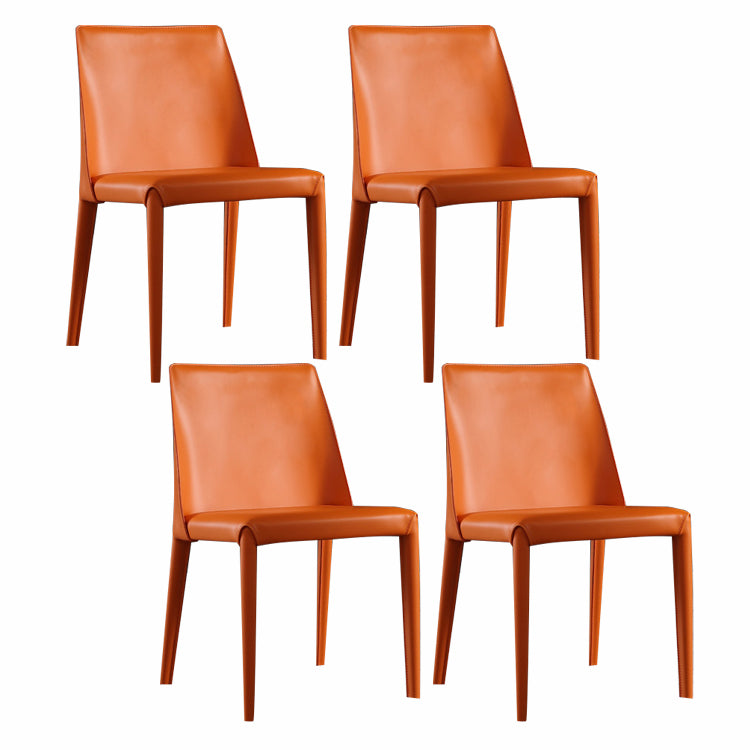 Contemporary Leather Dining Chair Armless Upholstered Dining Chairs for Home Use