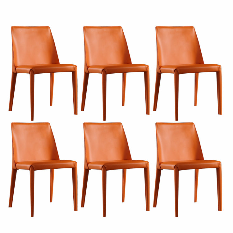 Contemporary Leather Dining Chair Armless Upholstered Dining Chairs for Home Use