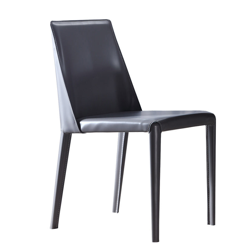 Contemporary Leather Dining Chair Armless Upholstered Dining Chairs for Home Use