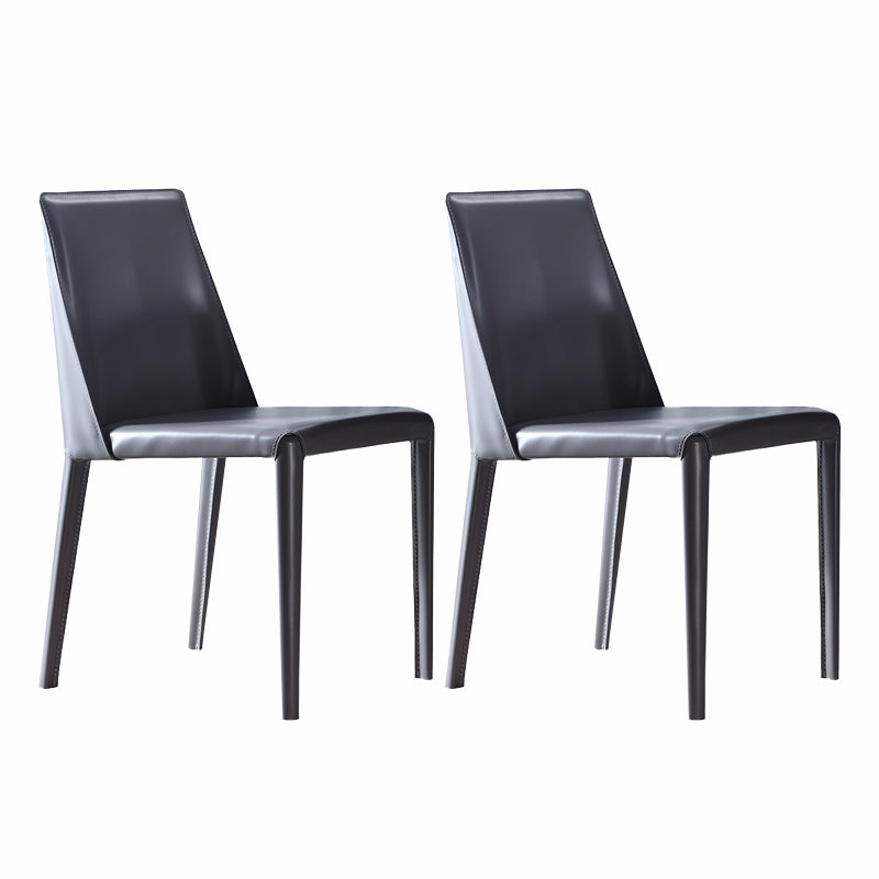 Contemporary Leather Dining Chair Armless Upholstered Dining Chairs for Home Use