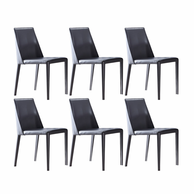 Contemporary Leather Dining Chair Armless Upholstered Dining Chairs for Home Use