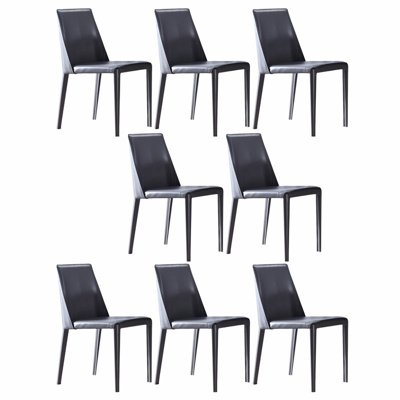 Contemporary Leather Dining Chair Armless Upholstered Dining Chairs for Home Use