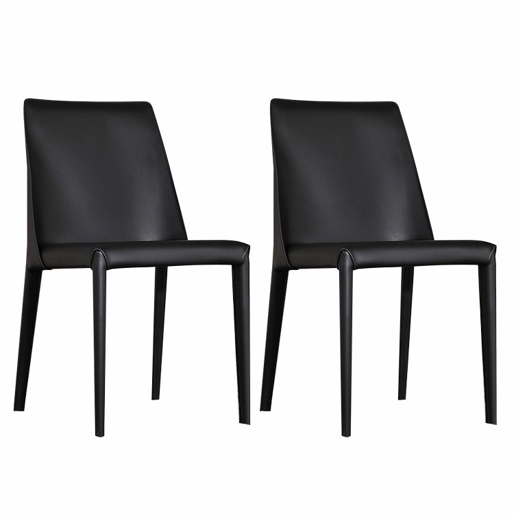 Contemporary Leather Dining Chair Armless Upholstered Dining Chairs for Home Use