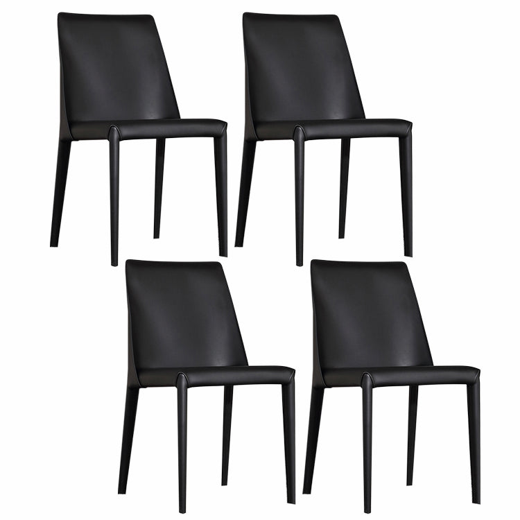 Contemporary Leather Dining Chair Armless Upholstered Dining Chairs for Home Use