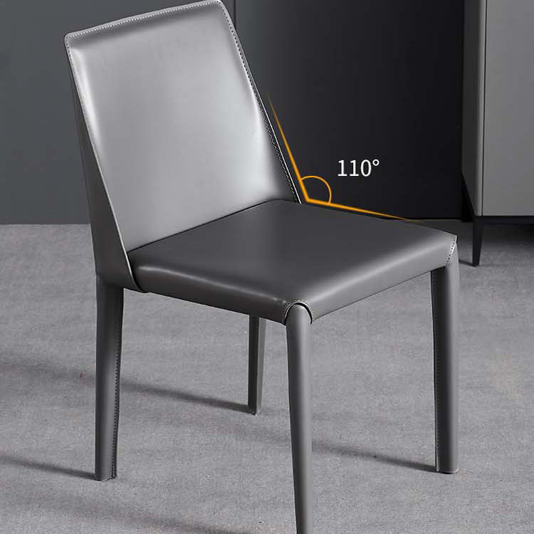 Contemporary Leather Dining Chair Armless Upholstered Dining Chairs for Home Use