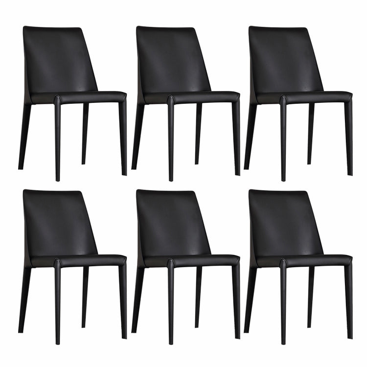 Contemporary Leather Dining Chair Armless Upholstered Dining Chairs for Home Use