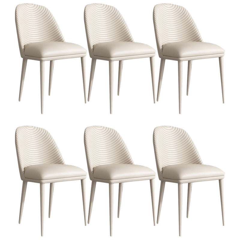 Modern Style Faux Leather Dining Chairs Metal Armless Dining Chair for Home Use