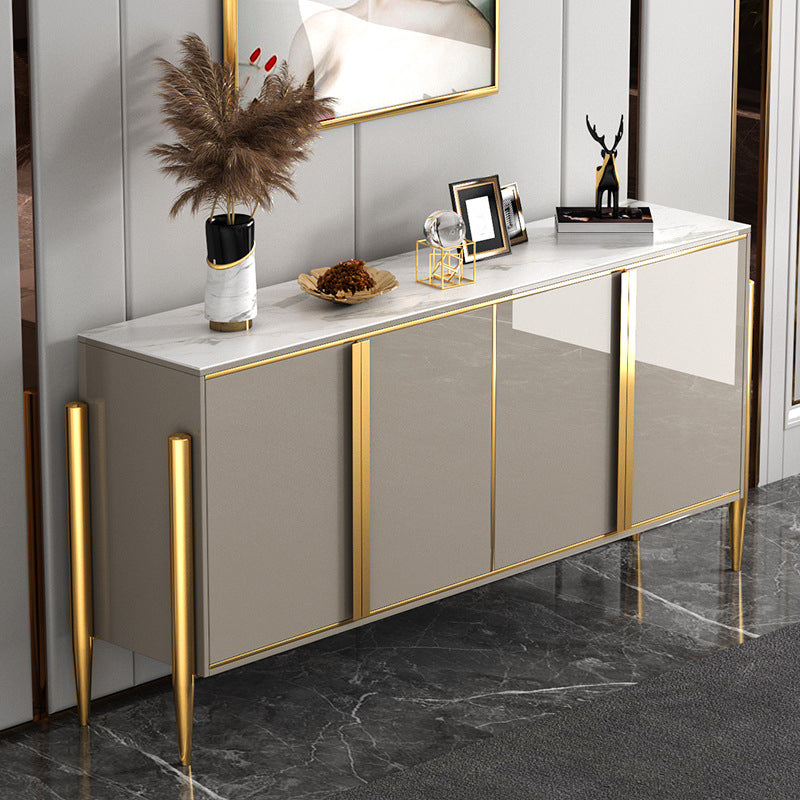 Glam Style Server Sintered Stone Sideboard with Door for Dining Room