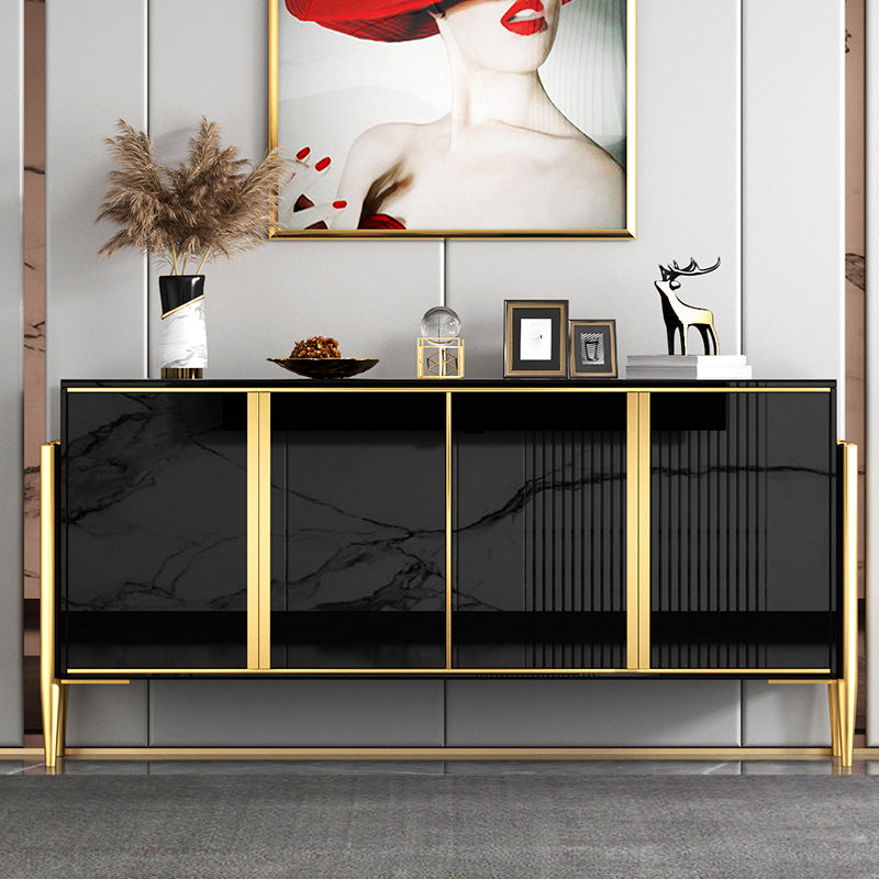 Glam Style Server Sintered Stone Sideboard with Door for Dining Room