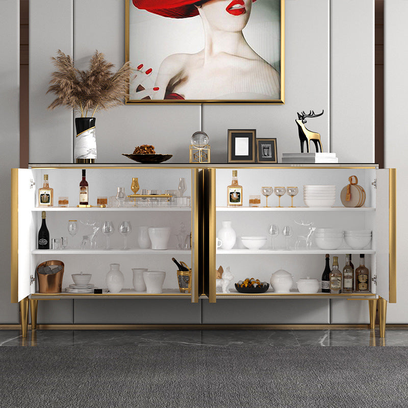 Glam Style Server Sintered Stone Sideboard with Door for Dining Room