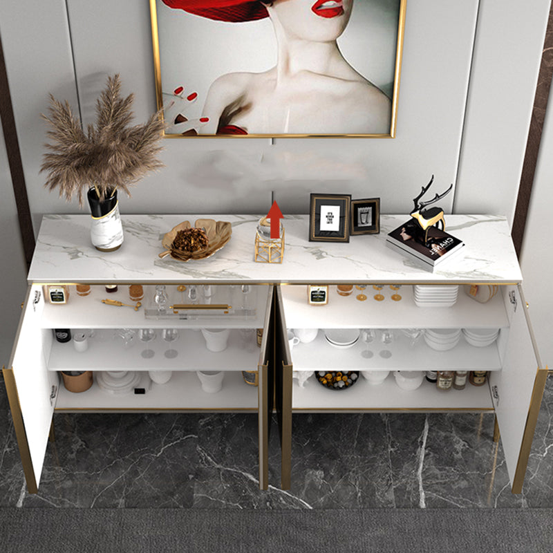 Glam Style Server Sintered Stone Sideboard with Door for Dining Room