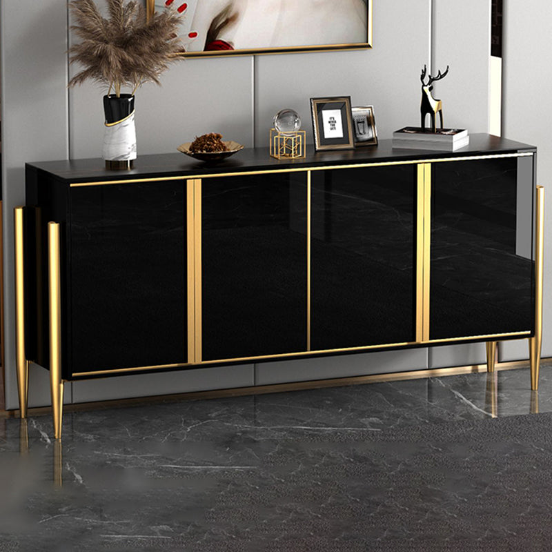 Glam Style Server Sintered Stone Sideboard with Door for Dining Room