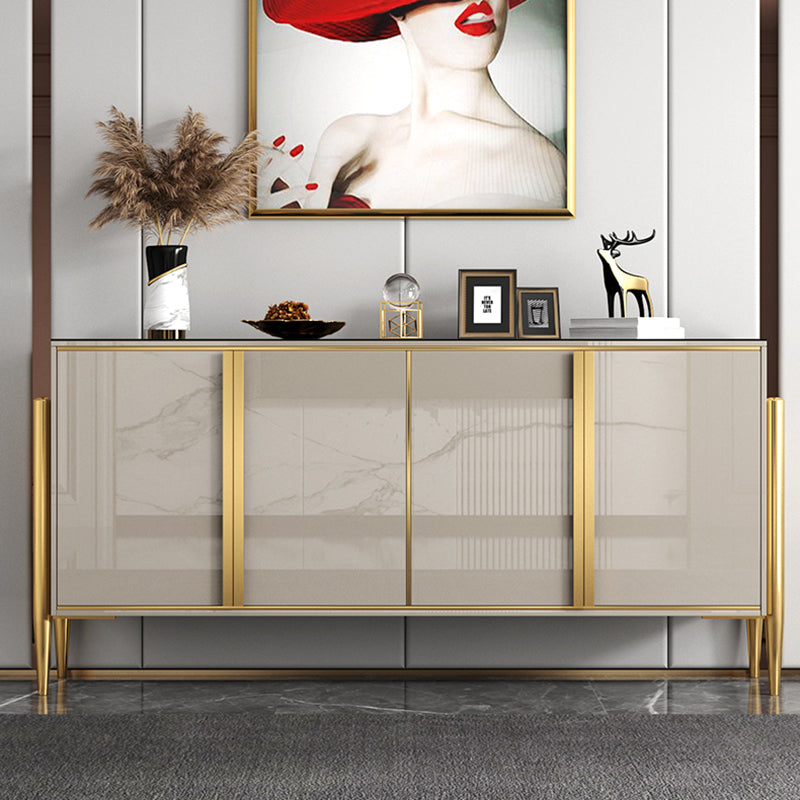 Glam Style Server Sintered Stone Sideboard with Door for Dining Room