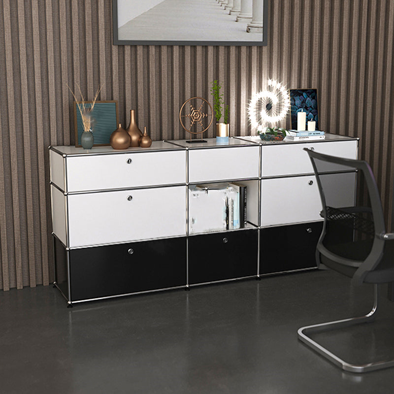 Modern Rectangle Storage Server Metal Sideboard for Dining Room