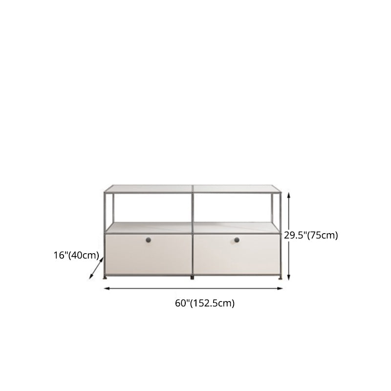 White Colour Metal Sideboard Modern Style Dining Sideboard for Living Room