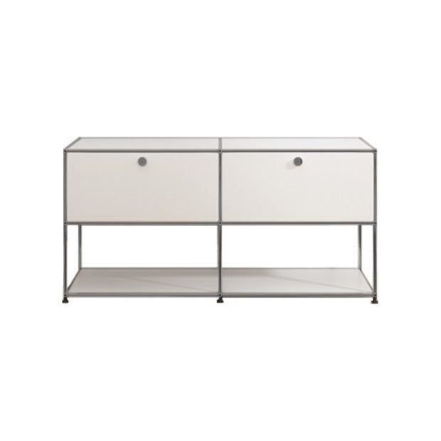 White Colour Metal Sideboard Contemporary Style Storage Dining Sideboard