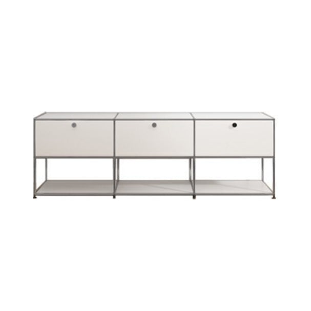 White Colour Metal Sideboard Contemporary Style Storage Dining Sideboard