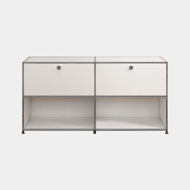 White Colour Metal Sideboard Contemporary Style Storage Dining Sideboard