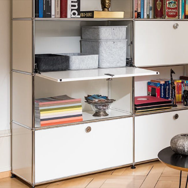 White Colour Metal Sideboard Contemporary Style Storage Dining Sideboard