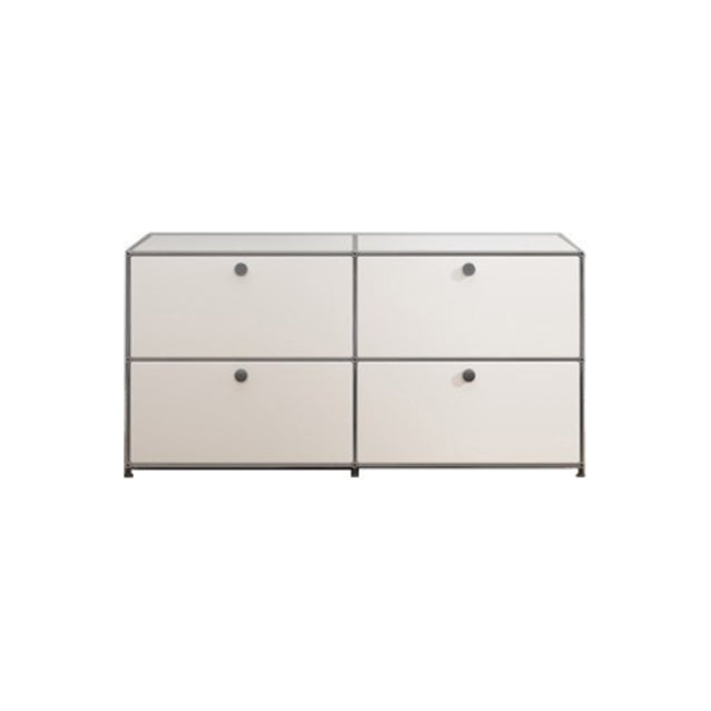 White Colour Metal Sideboard Contemporary Style Storage Dining Sideboard