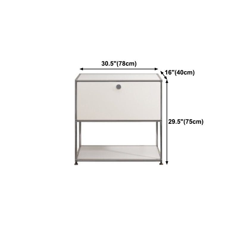 White Colour Metal Sideboard Contemporary Style Storage Dining Sideboard