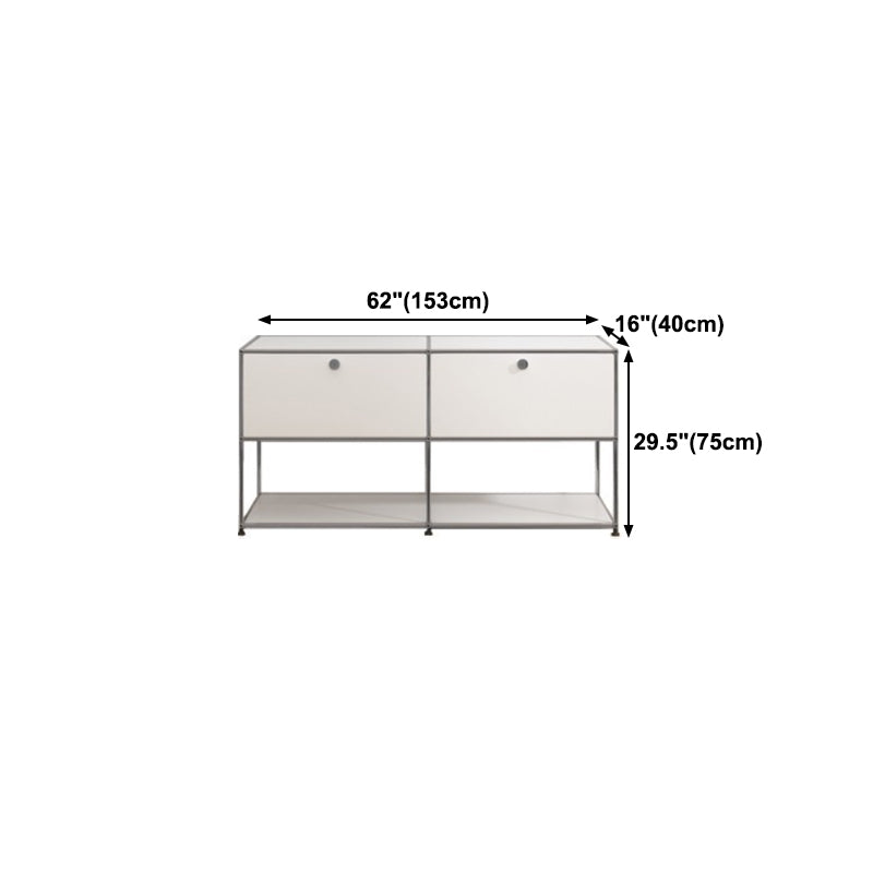 White Colour Metal Sideboard Contemporary Style Storage Dining Sideboard