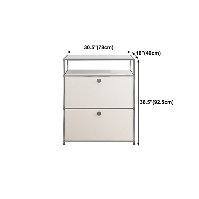 White Colour Metal Sideboard Contemporary Style Storage Dining Sideboard