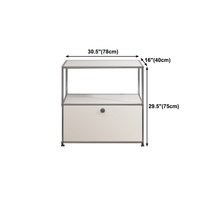 White Colour Metal Sideboard Contemporary Style Storage Dining Sideboard