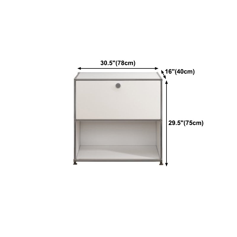 White Colour Metal Sideboard Contemporary Style Storage Dining Sideboard