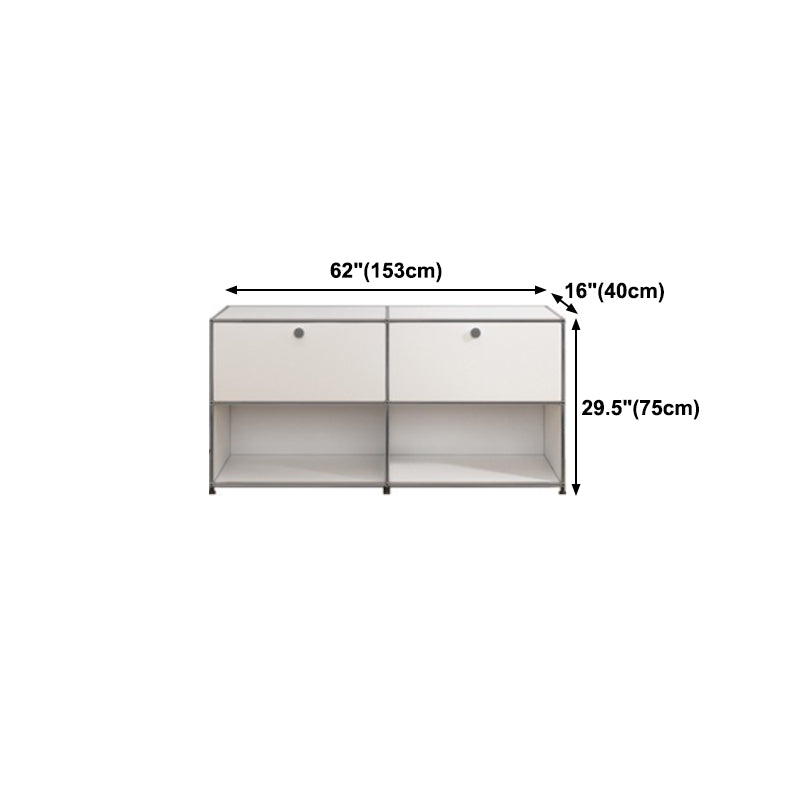 White Colour Metal Sideboard Contemporary Style Storage Dining Sideboard