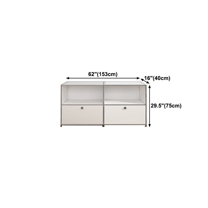 White Colour Metal Sideboard Contemporary Style Storage Dining Sideboard