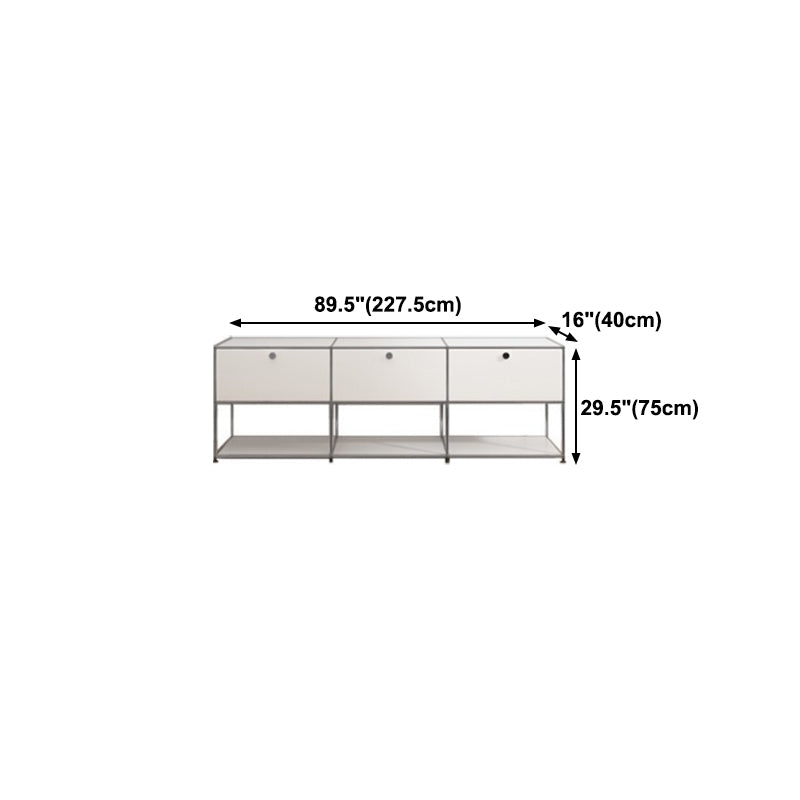 White Colour Stainless Steel Sideboard Contemporary Style Storage Server