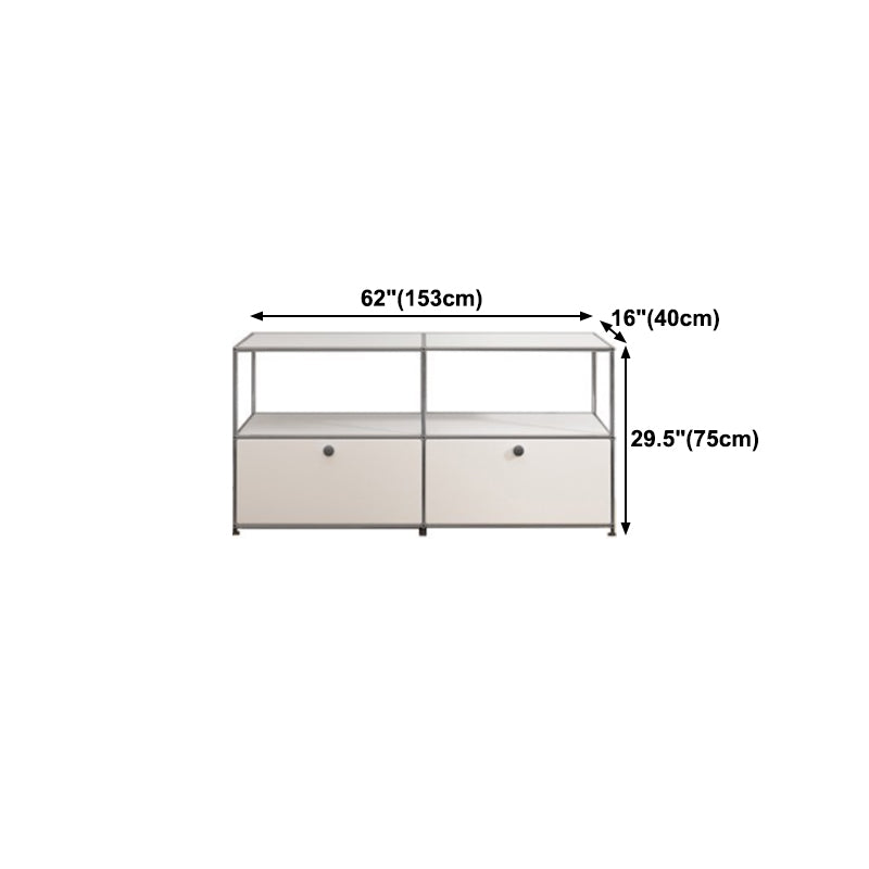 White Colour Stainless Steel Sideboard Contemporary Style Storage Server