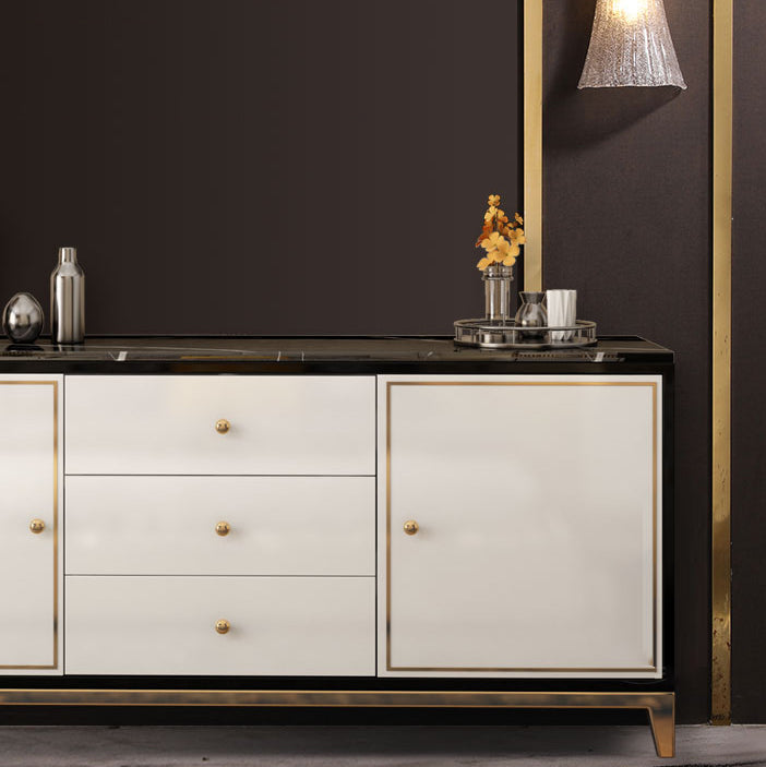 Rectangle Sideboard Luxury Storage Server with Drawers and Doors