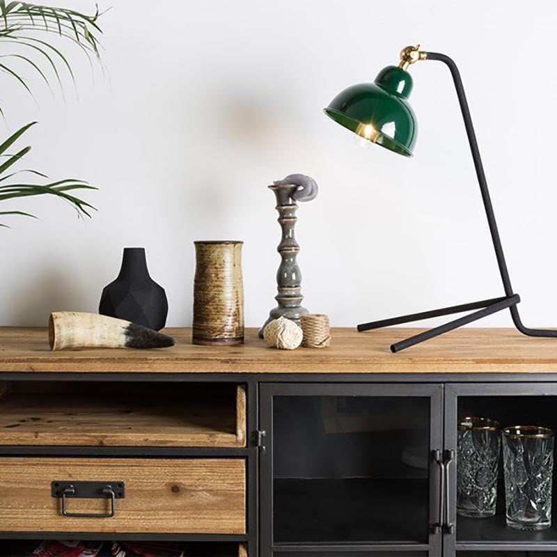 Dining Server Modern Solid Wood and Metal Sideboard with Drawers and Cabinets