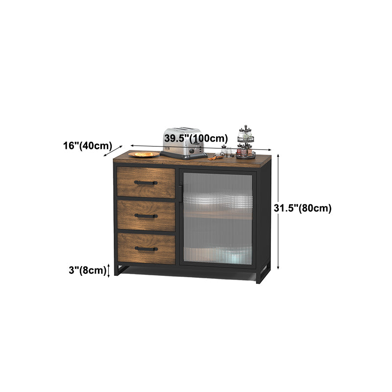 15.75"W Sideboard Contemporary Style Dining Server with 3 Drawers for Kitchen Dining Room