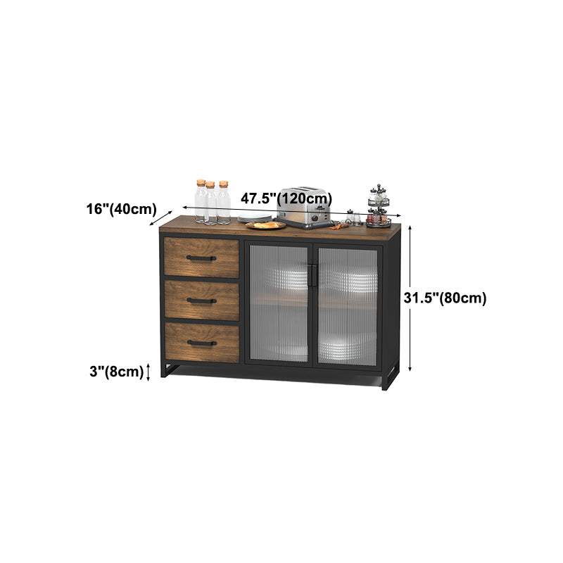 15.75"W Sideboard Contemporary Style Dining Server with 3 Drawers for Kitchen Dining Room