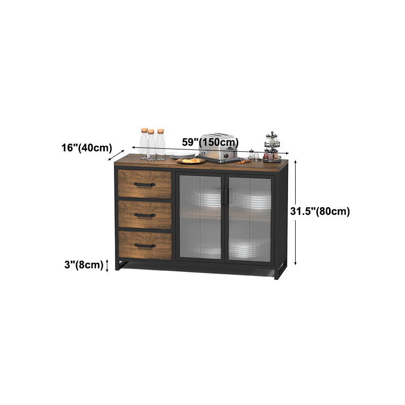 15.75"W Sideboard Contemporary Style Dining Server with 3 Drawers for Kitchen Dining Room