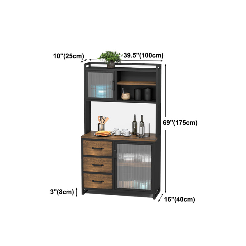 15.75"W Sideboard Contemporary Style Dining Server with 3 Drawers for Kitchen Dining Room