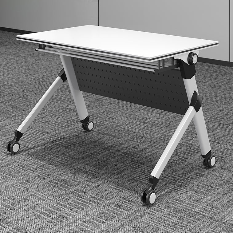 Contemporary Manufactured Wood Office Desk Rectangle Desk with Wheels