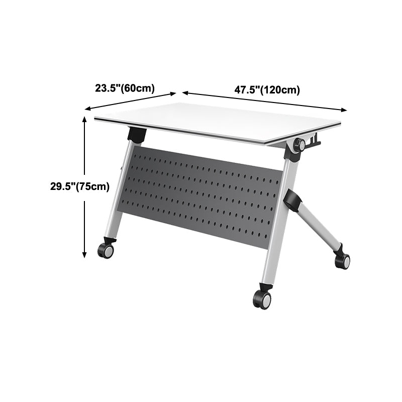 Contemporary Manufactured Wood Office Desk Rectangle Desk with Wheels