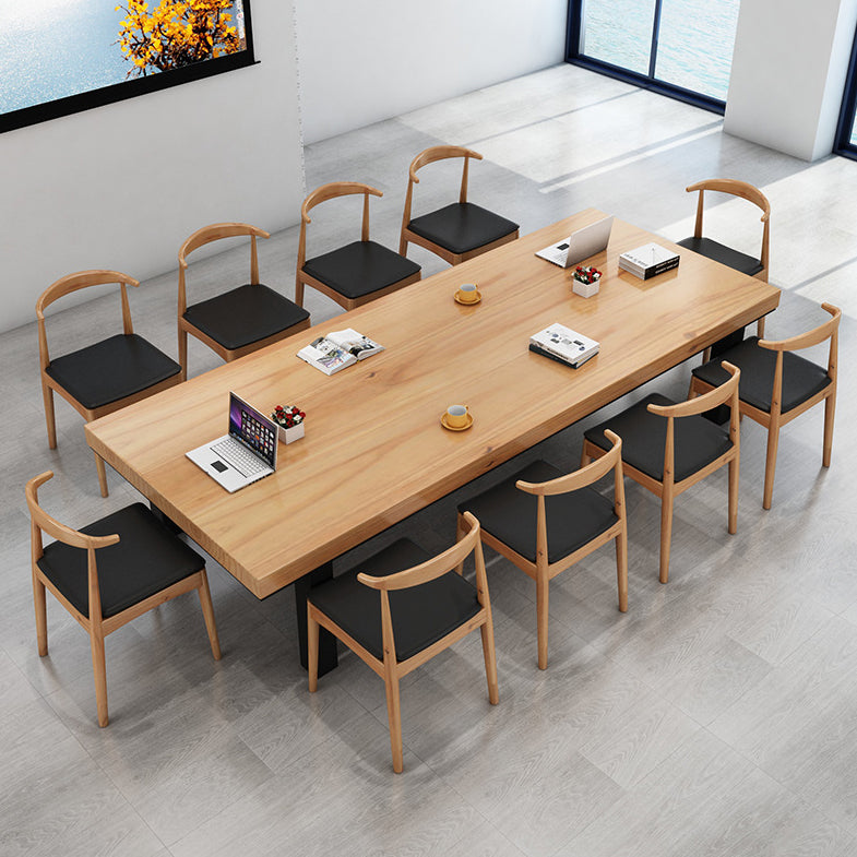 Solid Wood Meeting Table Modern Rectangle Office Working Desk